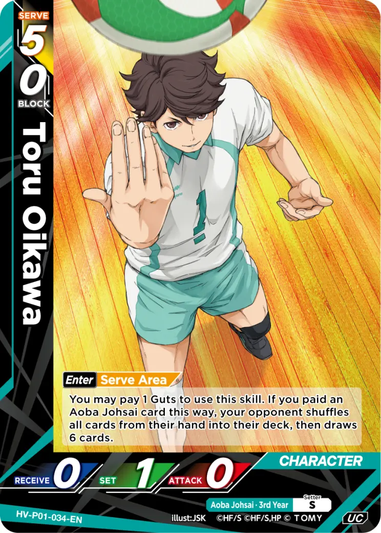 Toru Oikawa Uncommon HV-P01-034 Haikyu!! Vobaca!! BREAK English card