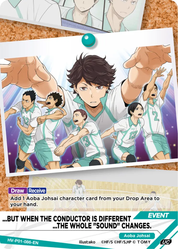 ...BUT WHEN THE CONDUCTOR IS DIFFERENT...THE WHOLE "SOUND" CHANGES. Uncommon HV-P01-086 Haikyu!! Vobaca!! BREAK English card