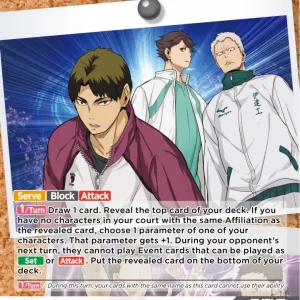 IT MATTERS NOT WHO IT IS-- WE ACCEPT ALL CHALLENGERS. Uncommon HV-P01-093 Haikyu!! Vobaca!! BREAK English card