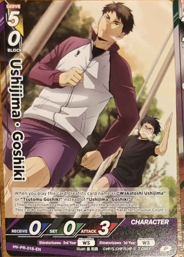 Ushijima · Goshiki Promo HV-PR-018 Haikyu!! Vobaca!! BREAK English card