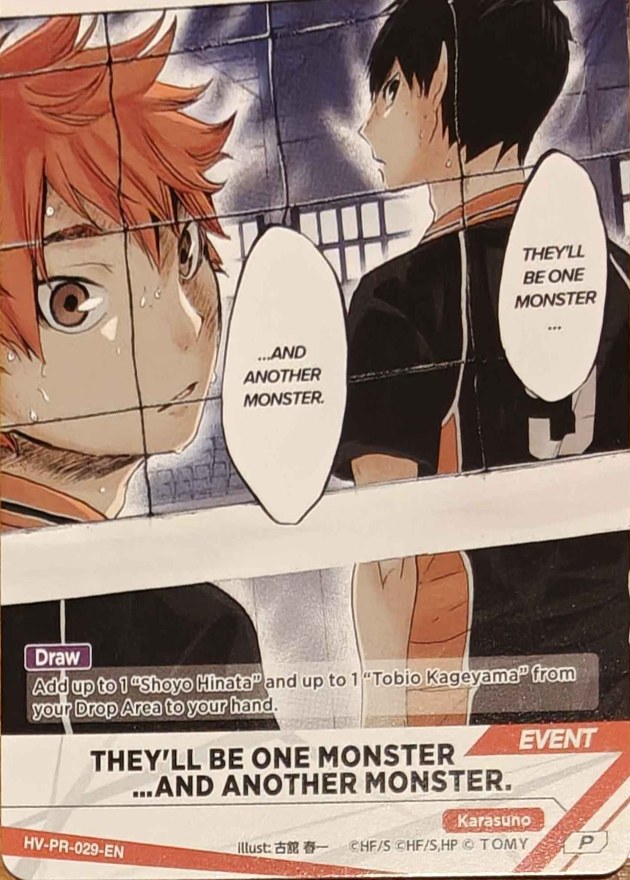 THEY'LL BE ONE MONSTER …AND ANOTHER MONSTER. Promo HV-PR-029 Haikyu!! Vobaca!! BREAK English card