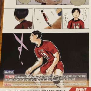 THINK ABOUT IT…STARTING LIBERO FOR NEKOMA, “THE KING OF DEFENSE”? THERE'S NO BIGGER HONOR THAN THAT! Promo HV-PR-030 Haikyu!! Vobaca!! BREAK English card